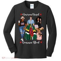 American Raised Half Dominican Born In Dominica Roots Gift Kids Long Sleeve Shirt thumb 0