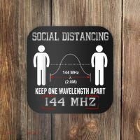 Amateur Radio Ham Social Distancing Ham Radio Operator Coaster thumb 0