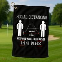 Amateur Radio Ham Social Distancing Ham Radio Operator Golf Towel thumb 1