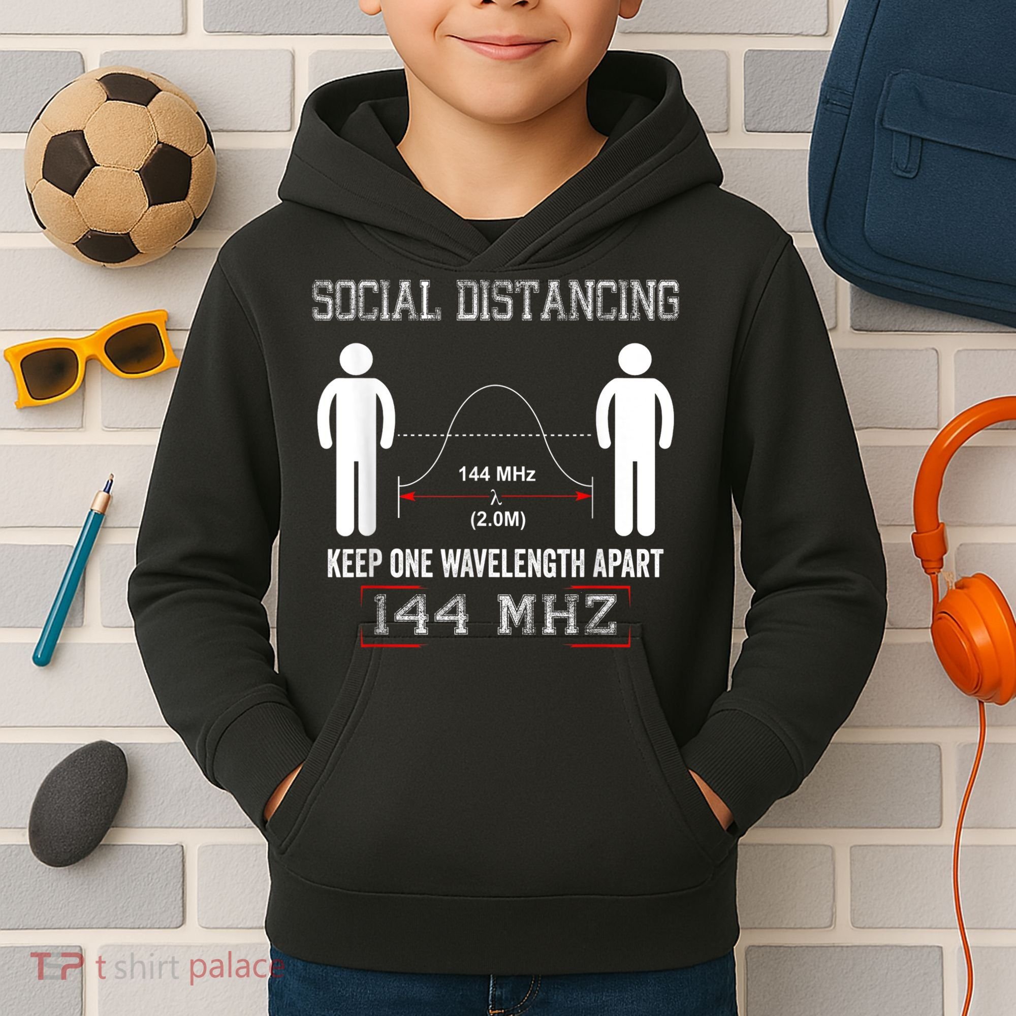 Amateur Radio Ham Social Distancing Ham Radio Operator Kids Hoodie