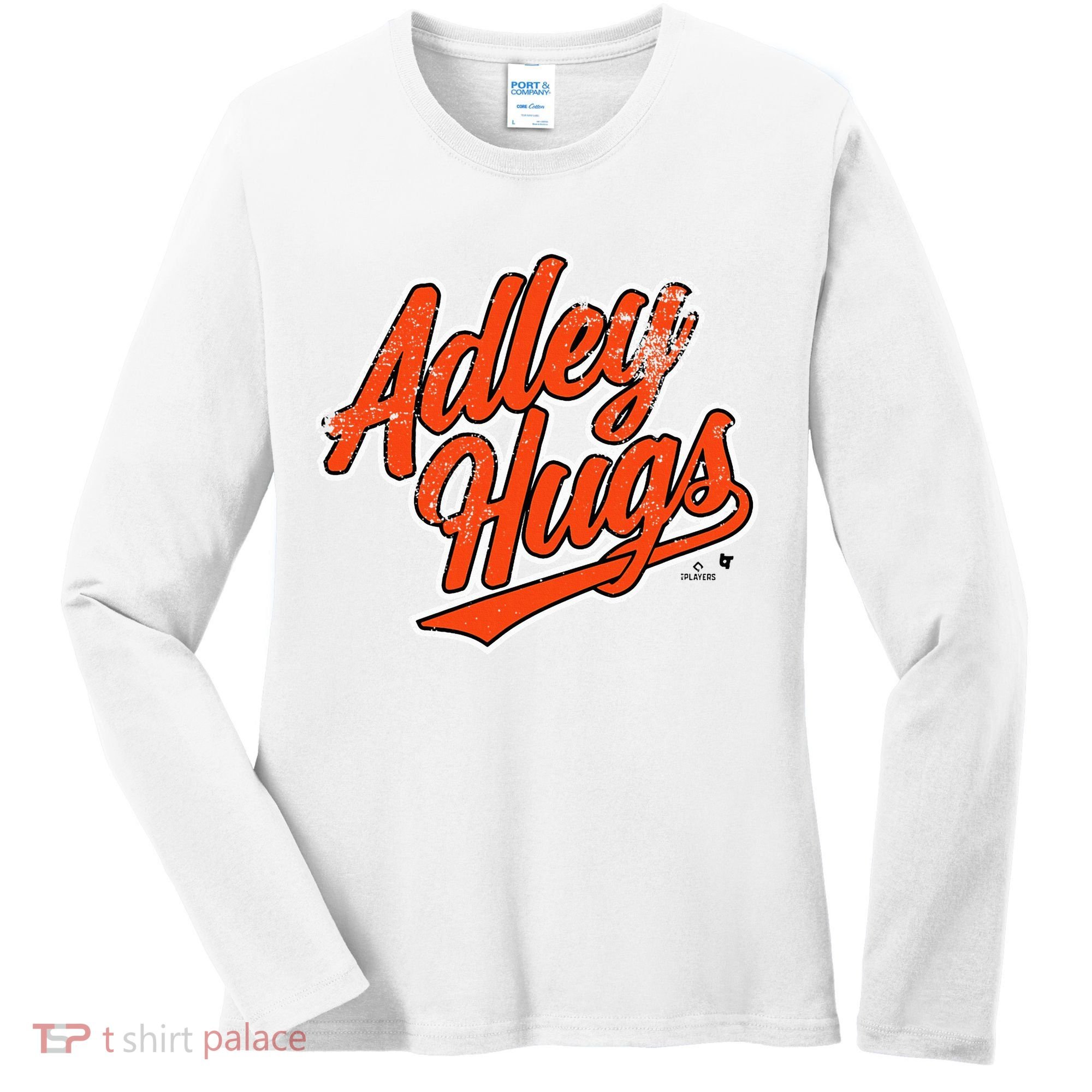 A.D.L.E.Y R.U.T.S.C.H.M.A.N Hug Script Baltimore Baseball Women's Long Sleeve Shirt