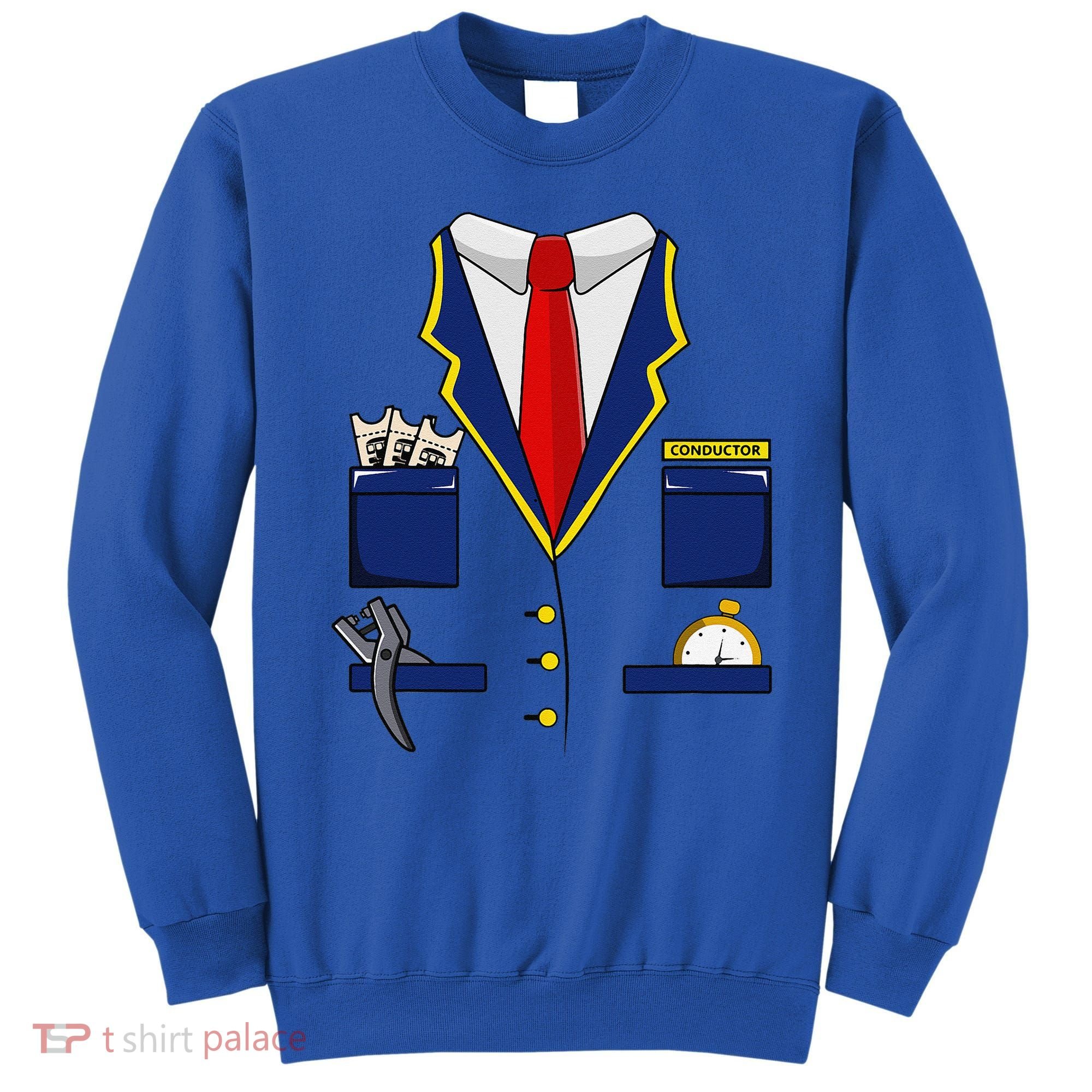 Adult Railroad Halloween Train Conductor Costume Sweatshirt