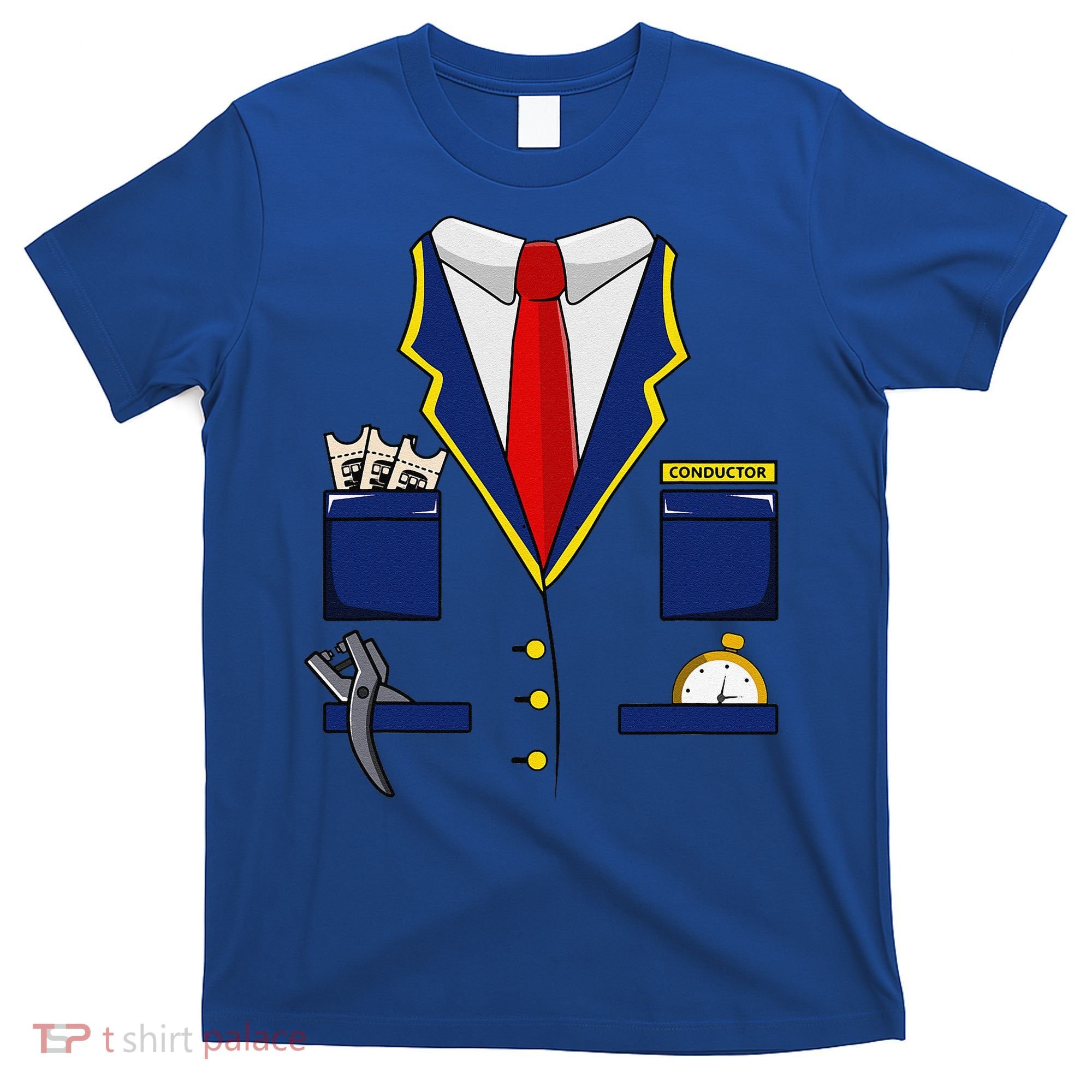 Adult Railroad Halloween Train Conductor Costume T-Shirt