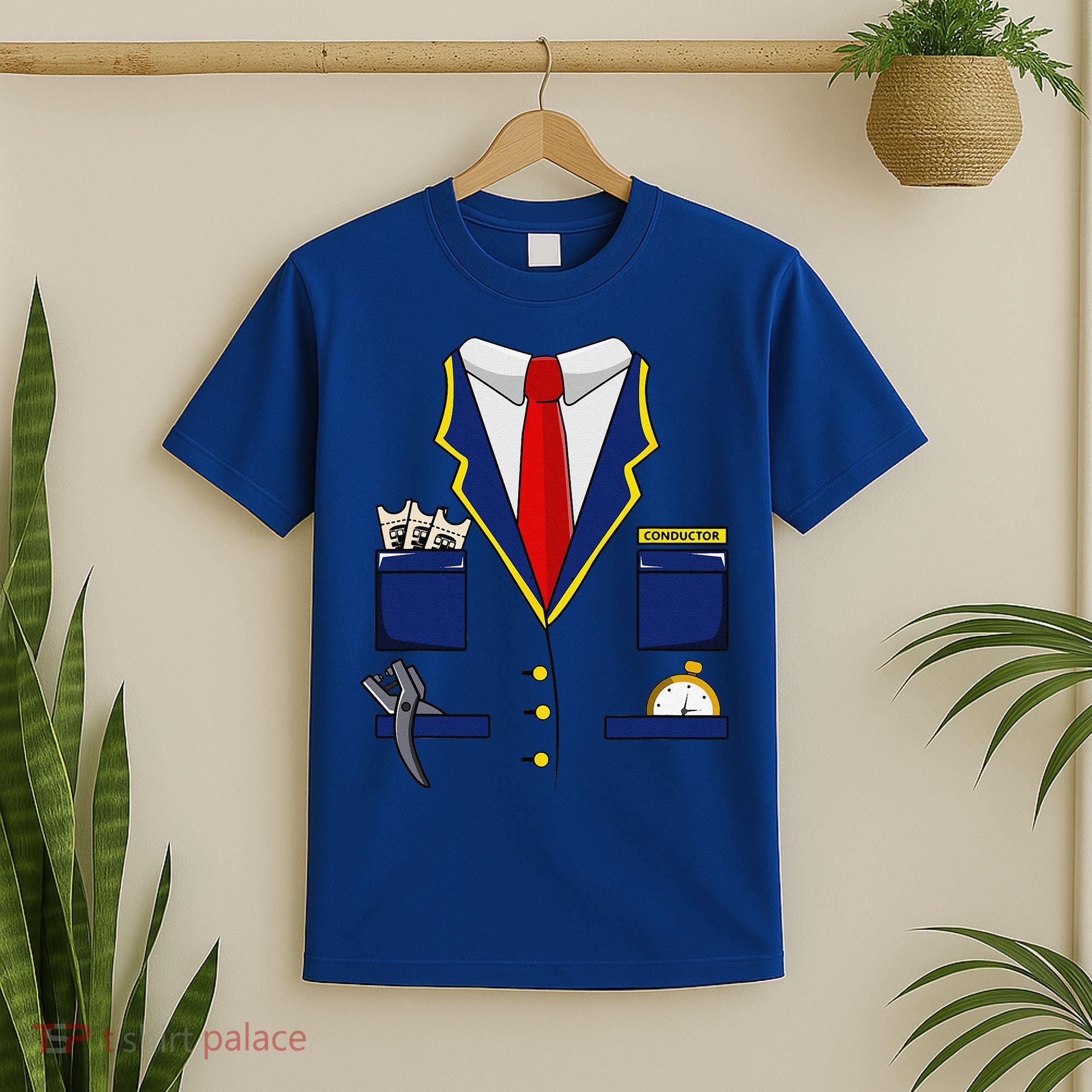 Adult Railroad Halloween Train Conductor Costume T-Shirt