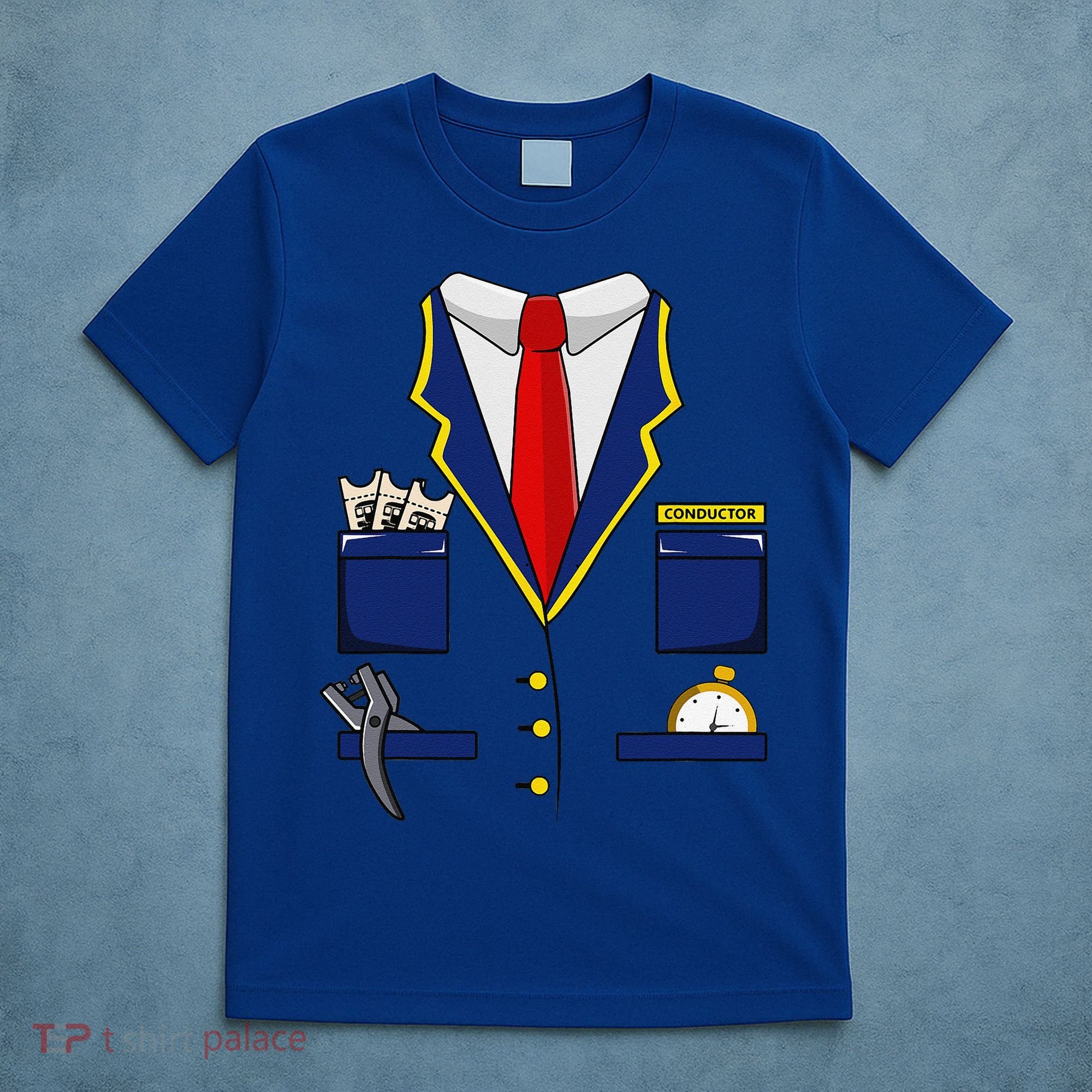 Adult Railroad Halloween Train Conductor Costume T-Shirt