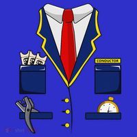 Adult Railroad Halloween Train Conductor Costume T-Shirt thumb 7