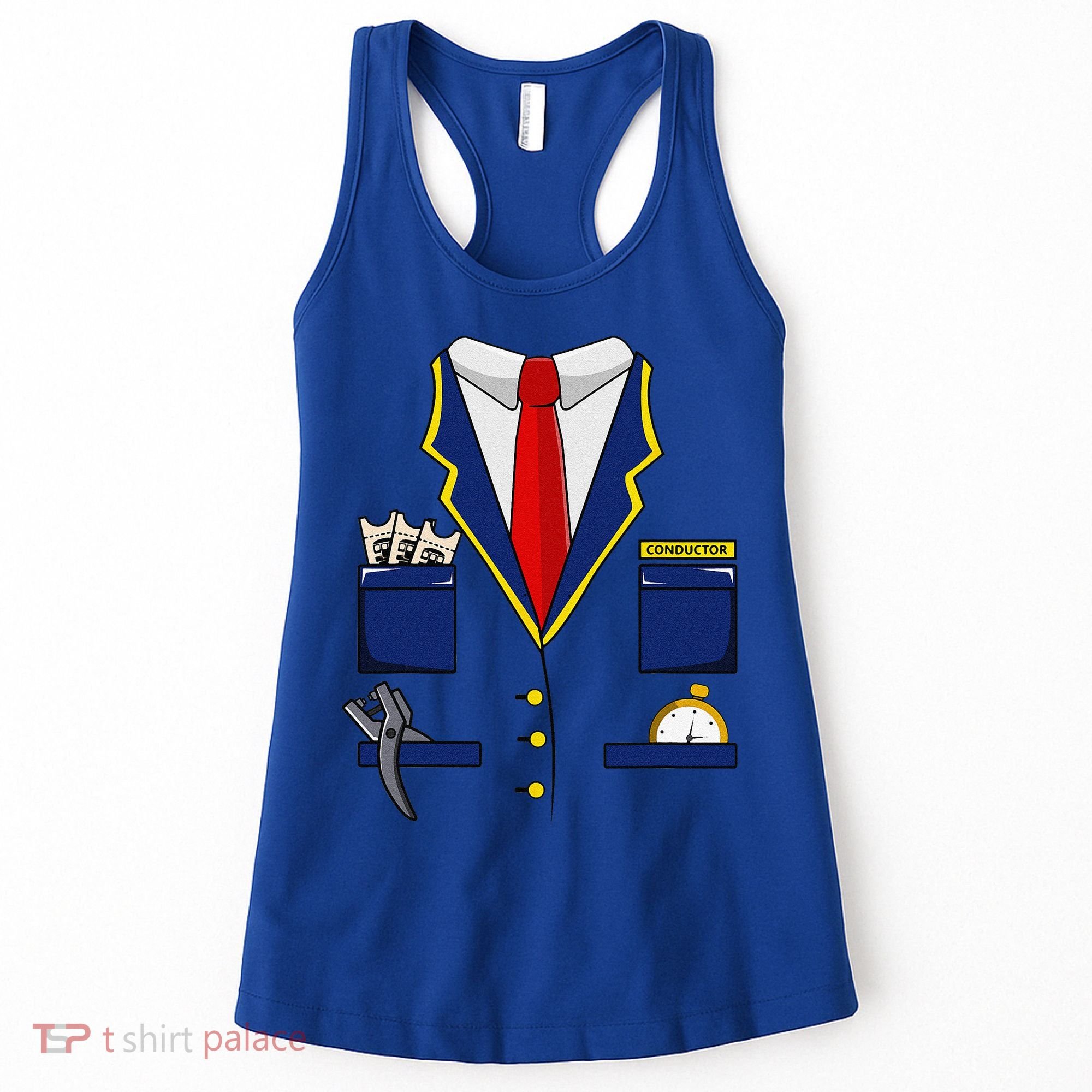 Adult Railroad Halloween Train Conductor Costume Women's Tank Top
