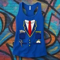 Adult Railroad Halloween Train Conductor Costume Women's Tank Top thumb 3