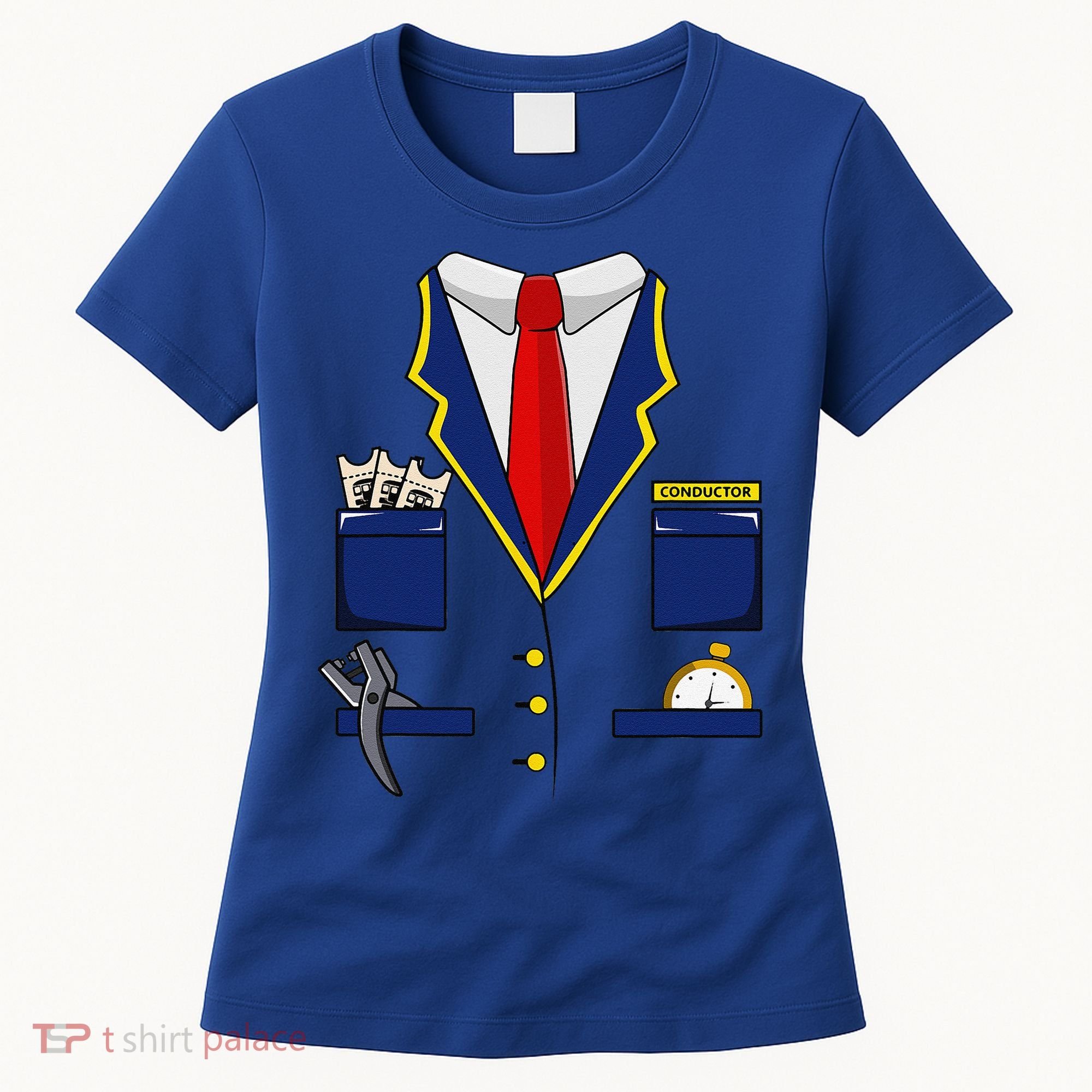 Adult Railroad Halloween Train Conductor Costume Women's T-Shirt