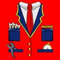 Adult Railroad Halloween Train Conductor Costume Santa Hat thumb 1