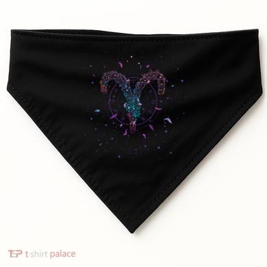 Aries Floral Zodiac USA-Made Doggie Bandana