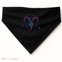 Aries Floral Zodiac USA-Made Doggie Bandana thumb 0