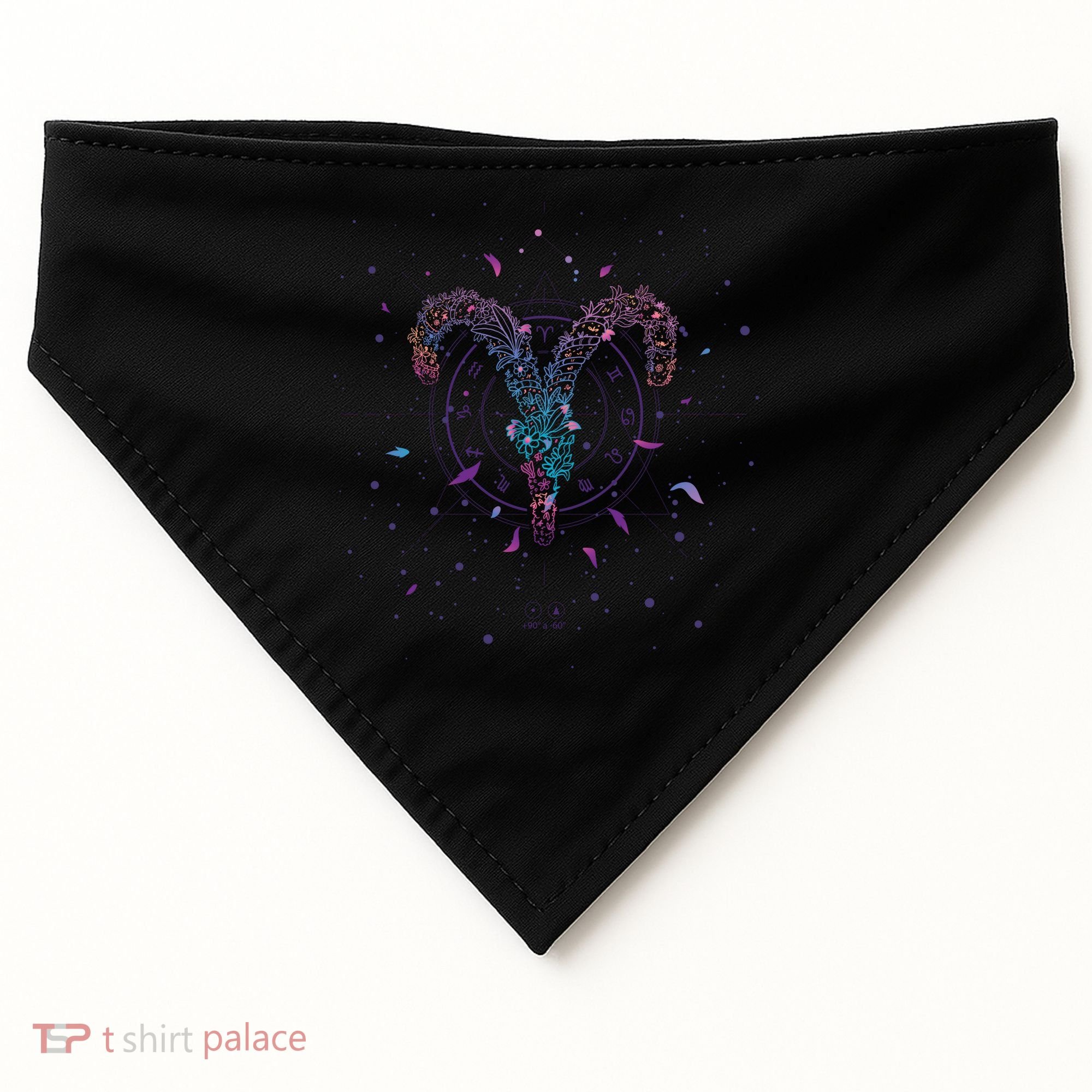 Aries Floral Zodiac USA-Made Doggie Bandana