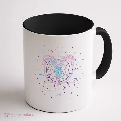 Aries Floral Zodiac Coffee Mug back