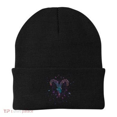 Aries Floral Zodiac Beanie
