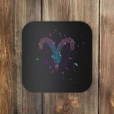 Aries Floral Zodiac Coaster