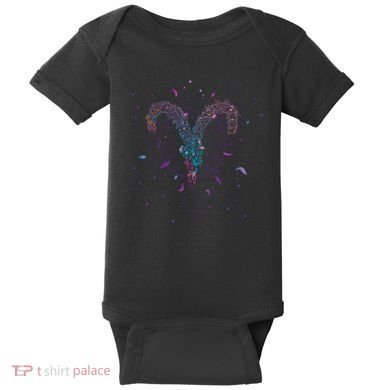 Aries Floral Zodiac Baby Bodysuit