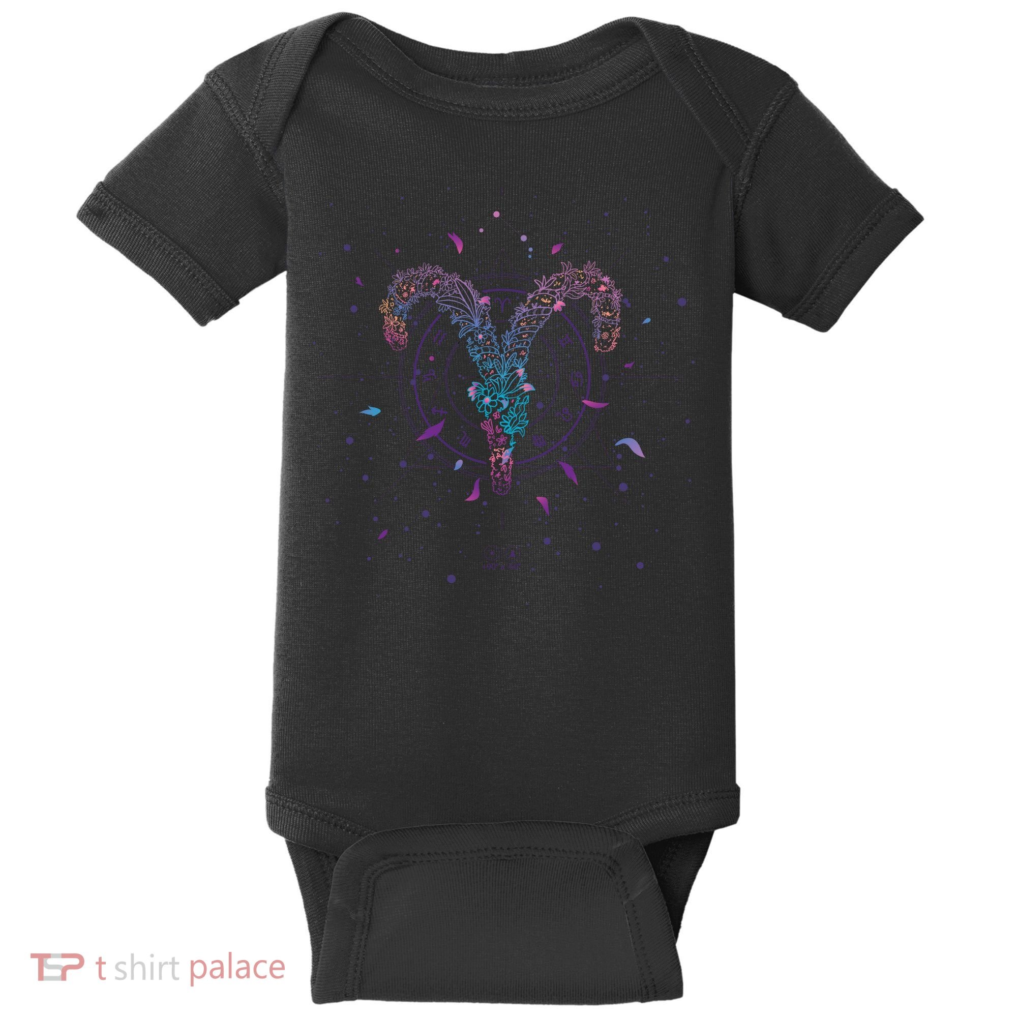 Aries Floral Zodiac Baby Bodysuit
