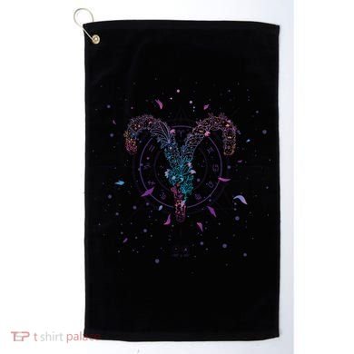 Aries Floral Zodiac Golf Towel