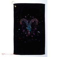 Aries Floral Zodiac Golf Towel thumb 0