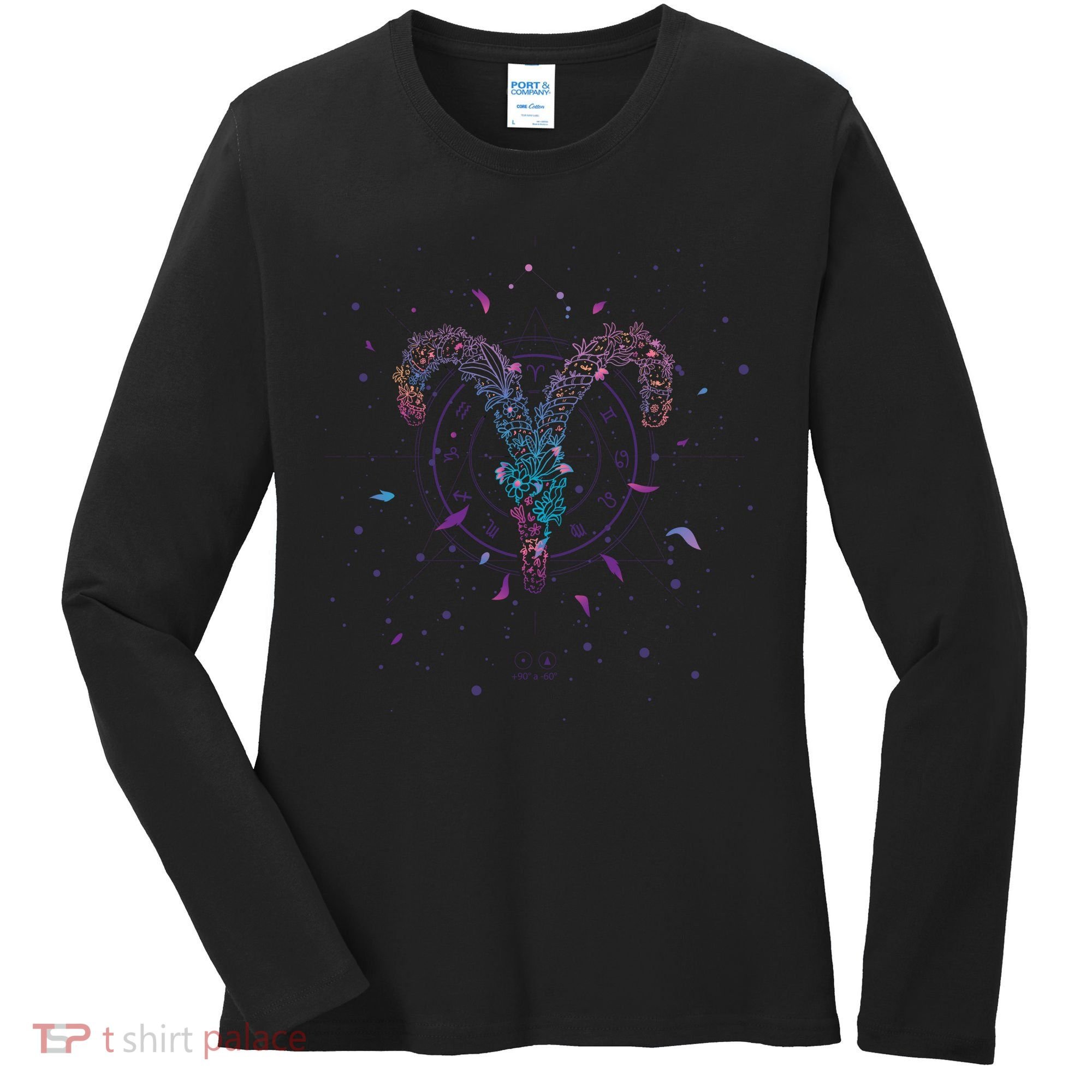 Aries Floral Zodiac Women's Long Sleeve Shirt