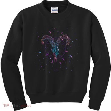 Aries Floral Zodiac Kids Sweatshirt