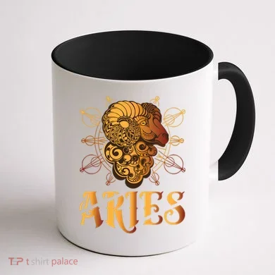 Aries goat Zodiac Coffee Mug back