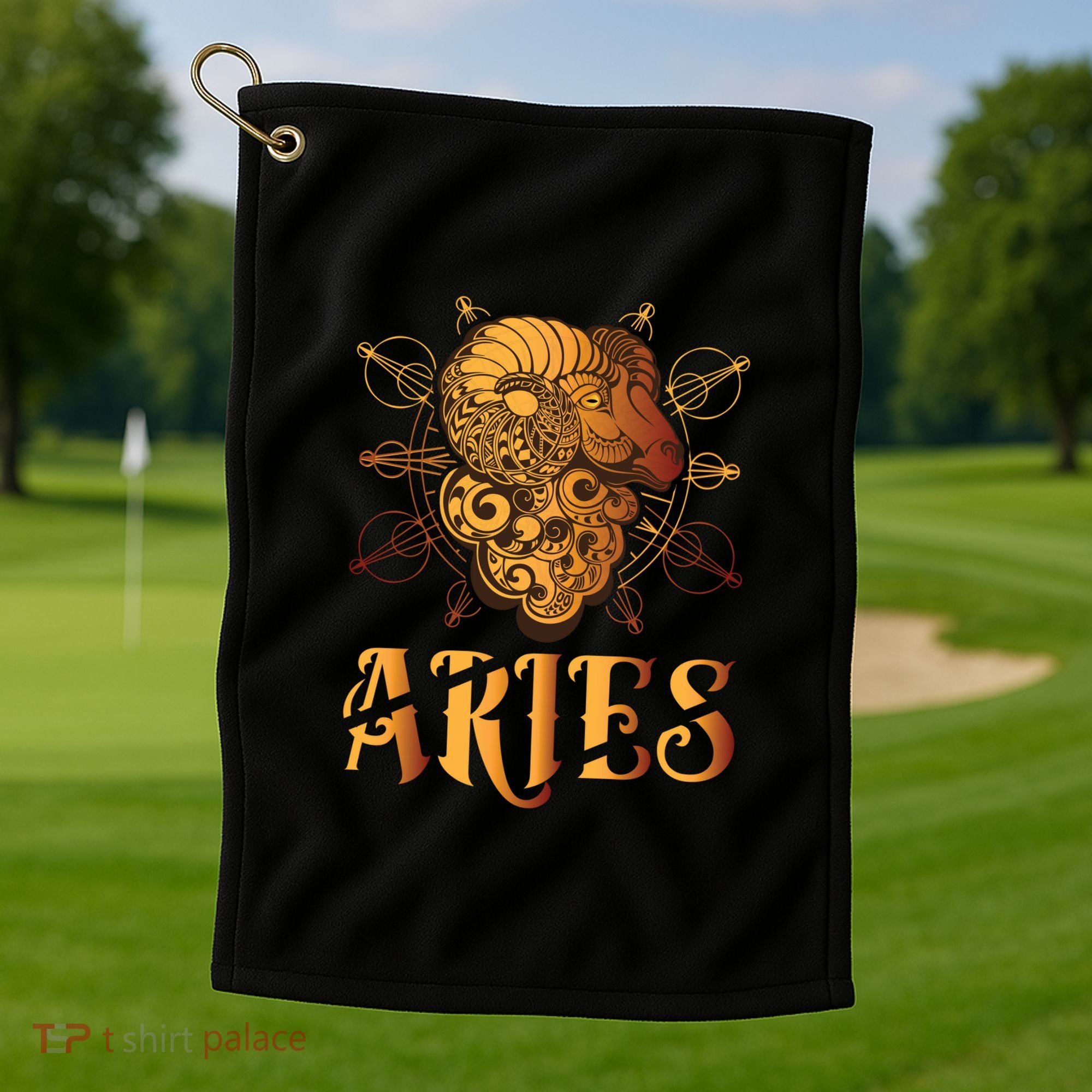 Aries goat Zodiac Golf Towel