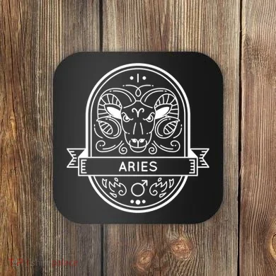 Aries Zodiac Symbol Design Coaster