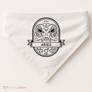 Aries Zodiac Symbol Design USA-Made Doggie Bandana