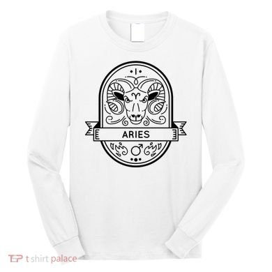 Aries Zodiac Symbol Design Long Sleeve Shirt
