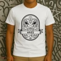 Aries Zodiac Symbol Design T-Shirt thumb 3