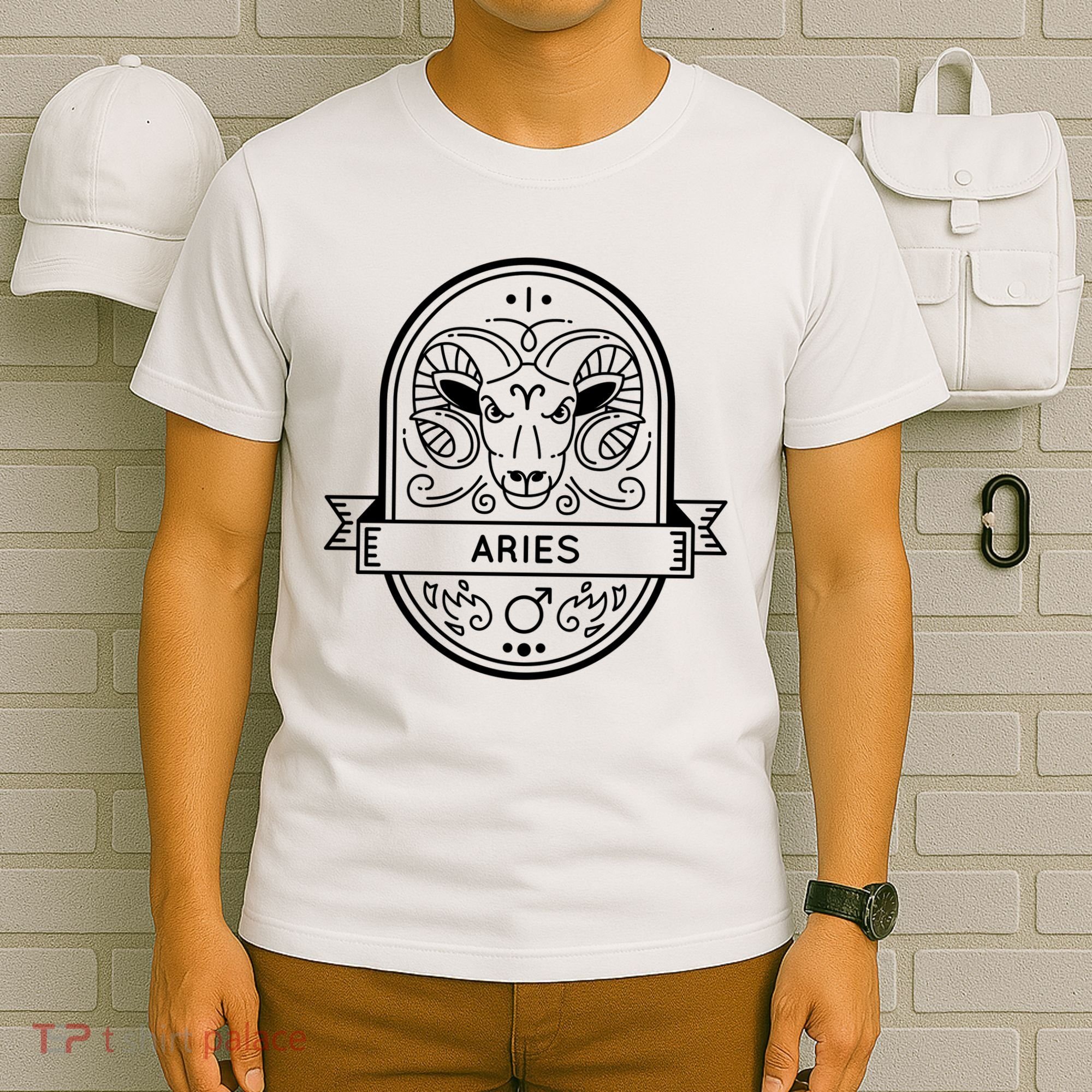Aries Zodiac Symbol Design T-Shirt