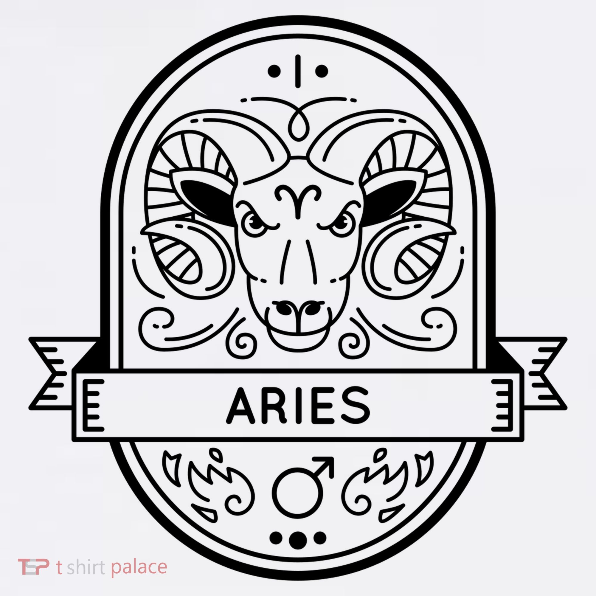 Aries Zodiac Symbol Design T-Shirt