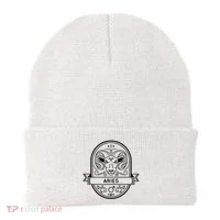 Aries Zodiac Symbol Design Beanie thumb 0