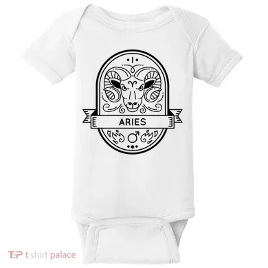Aries Zodiac Symbol Design Baby Bodysuit