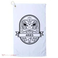 Aries Zodiac Symbol Design Golf Towel thumb 0