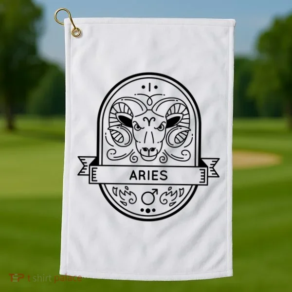 Aries Zodiac Symbol Design Golf Towel