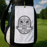 Aries Zodiac Symbol Design Golf Towel thumb 2