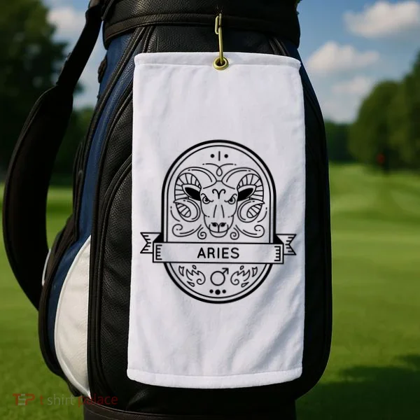 Aries Zodiac Symbol Design Golf Towel
