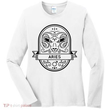 Aries Zodiac Symbol Design Women's Long Sleeve Shirt