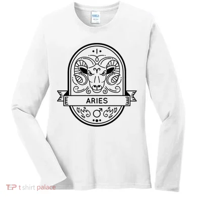 Aries Zodiac Symbol Design Women's Long Sleeve Shirt