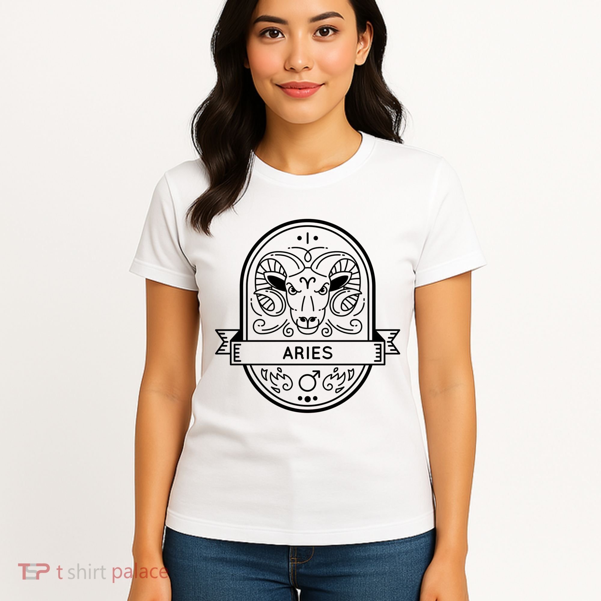 Aries Zodiac Symbol Design Women's T-Shirt