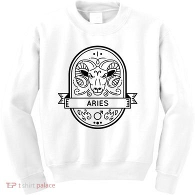 Aries Zodiac Symbol Design Kids Sweatshirt