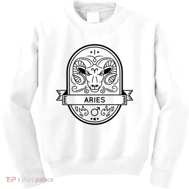 Aries Zodiac Symbol Design Kids Sweatshirt