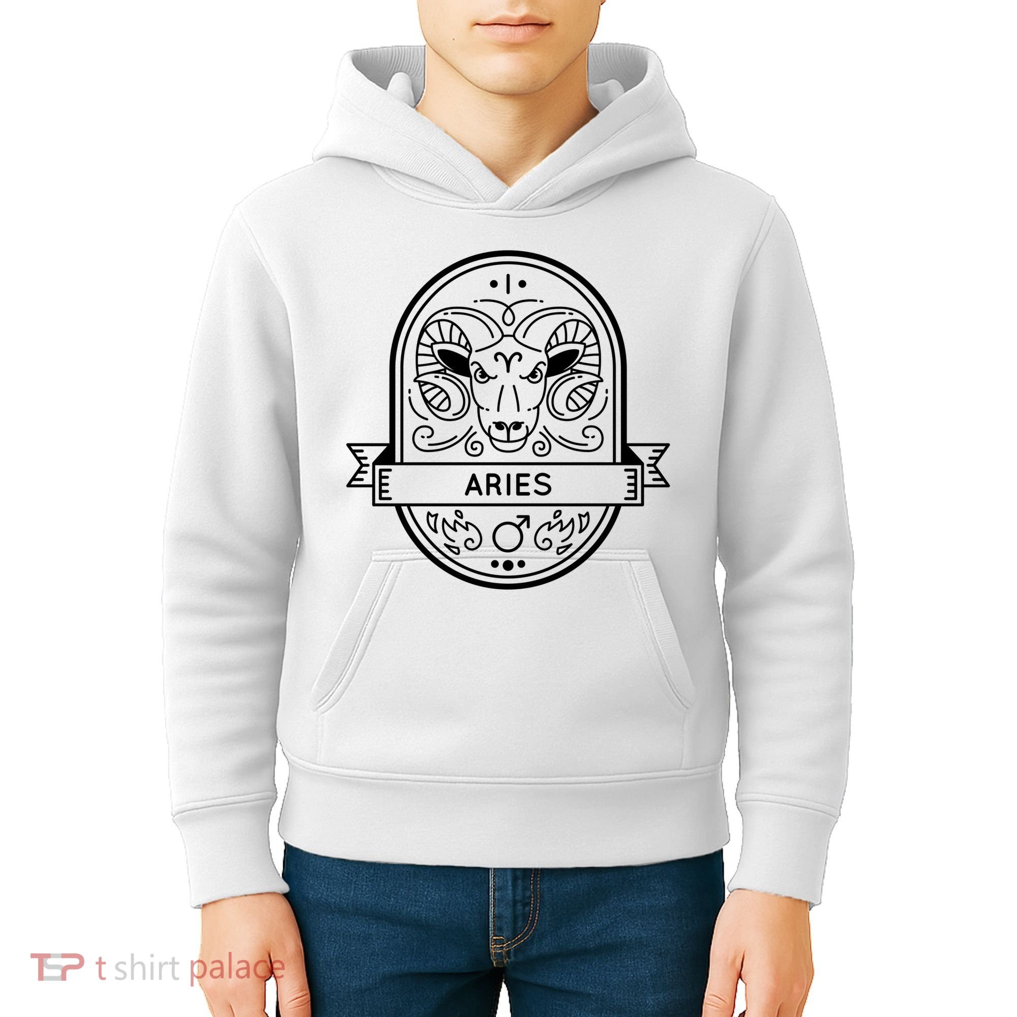 Aries Zodiac Symbol Design Kids Hoodie
