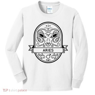 Aries Zodiac Symbol Design Kids Long Sleeve Shirt