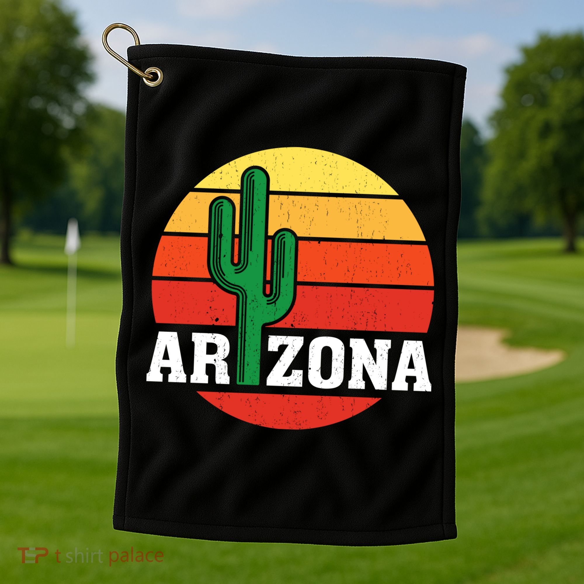 Arizona Cactus Sunset Golf Towel