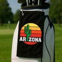 Arizona Cactus Sunset Golf Towel thumb 2