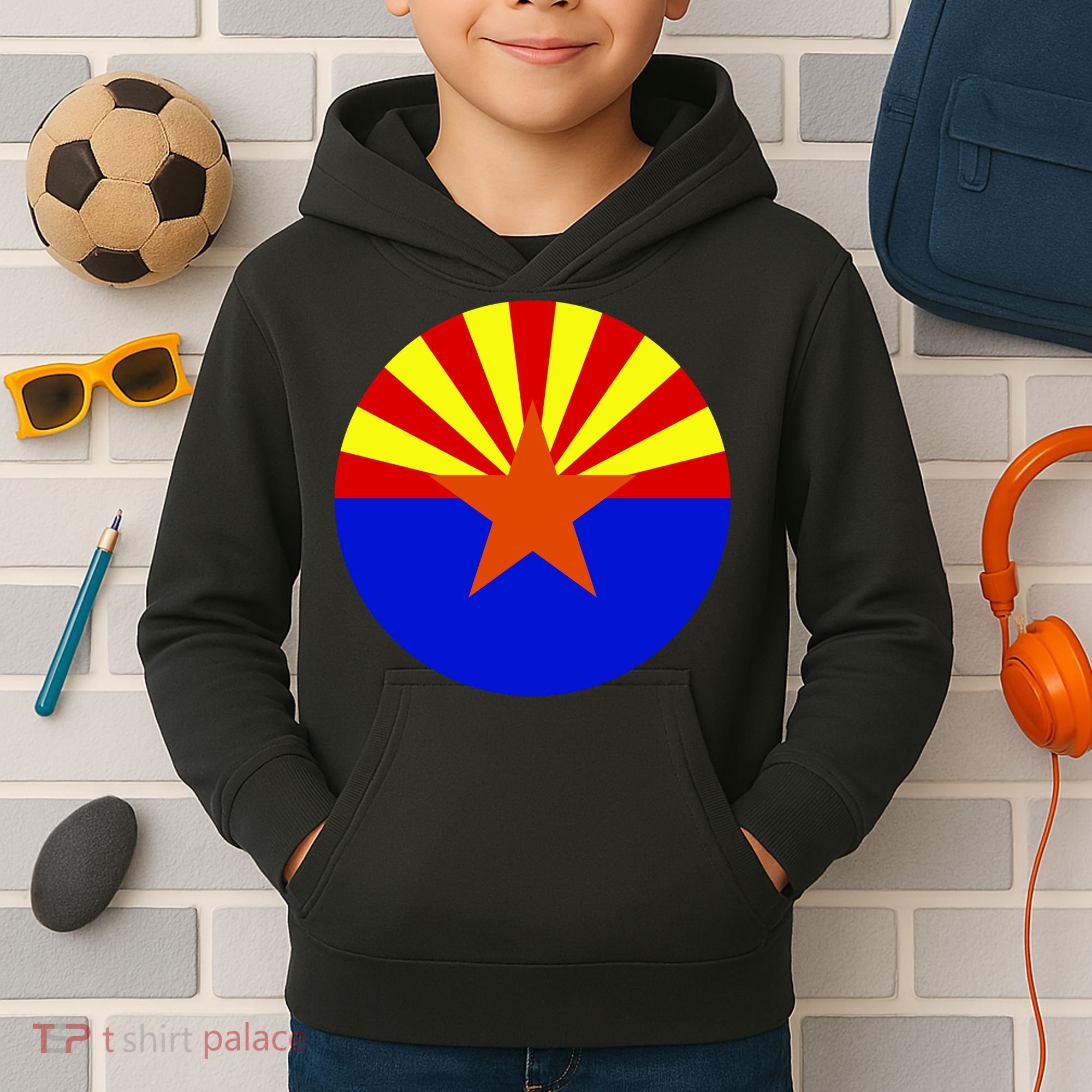 Arizona Circle Flag Kids Hoodie